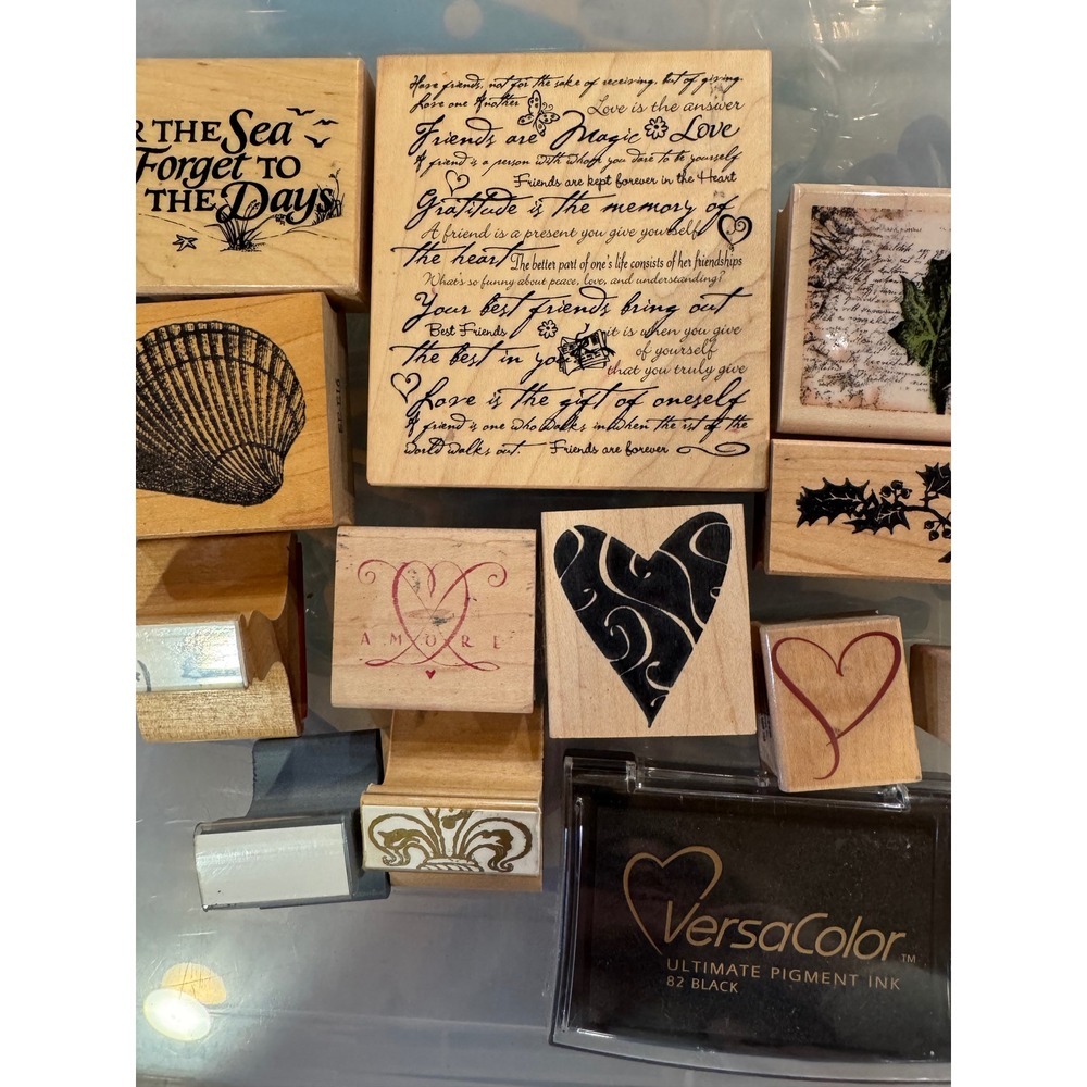 Lot of 12 Wood Mounted Rubber stamps - Picture 3 of 9